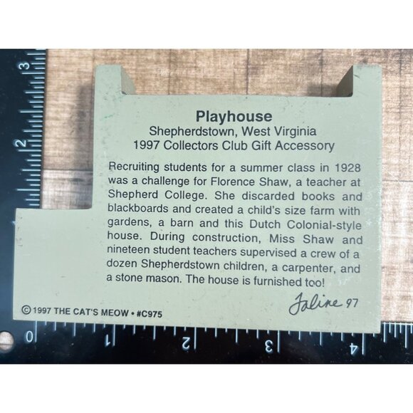 1997 The Cats Meow Shepherdstown Playhouse Collectors Club Wooden Shelf Sitter - Picture 2 of 2